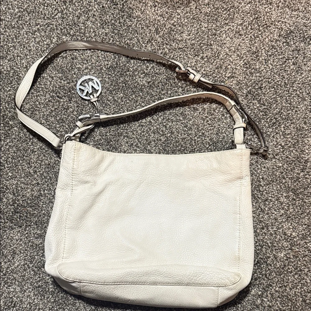 Michael Kors cream/white colored leather satchel